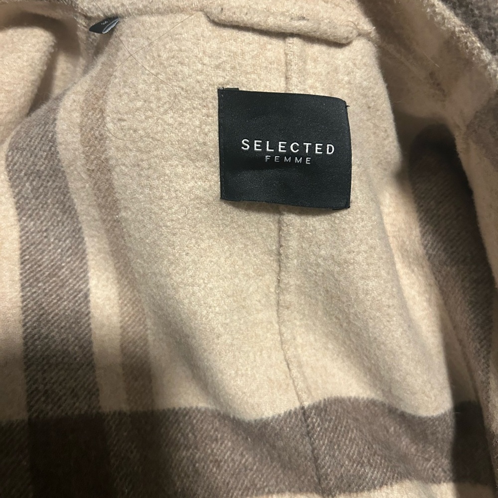 Selected Femme Plaid Wool Coat
